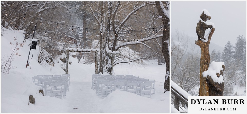 boulder creek by wedgewood wedding winter outdoor ceremony site by river