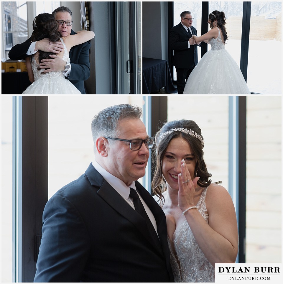 boulder creek by wedgewood weddings first look with an emotional father