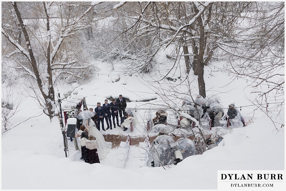 boulder creek by wedgewood weddings winter ceremony aerial view