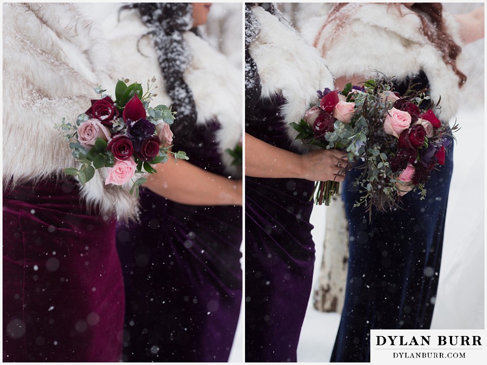 boulder creek by wedgewood weddings bridal bouqets in snow