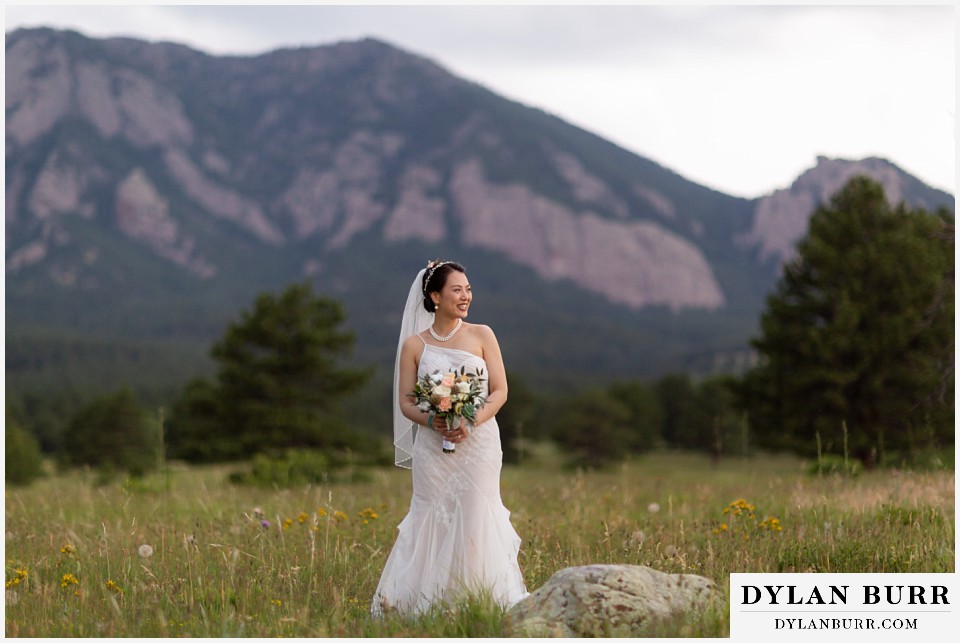 boulder flatirons wedding elopement bride alone