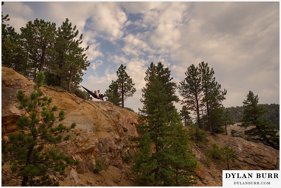 boulder sunset engagement session hammock