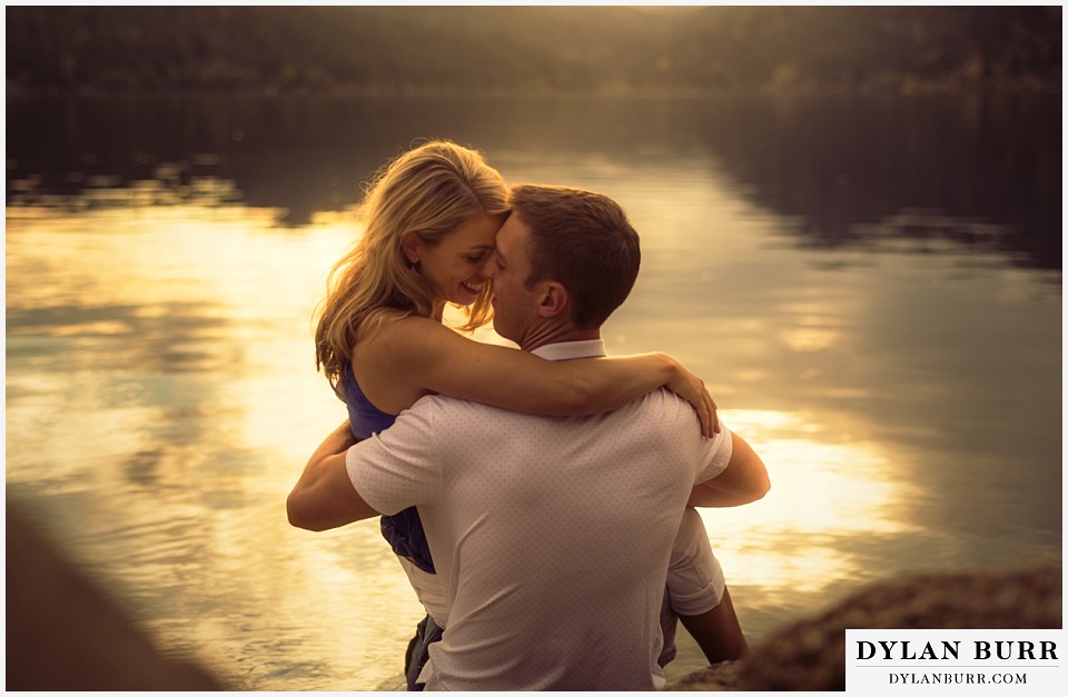 boulder sunset engagement session love at the lake