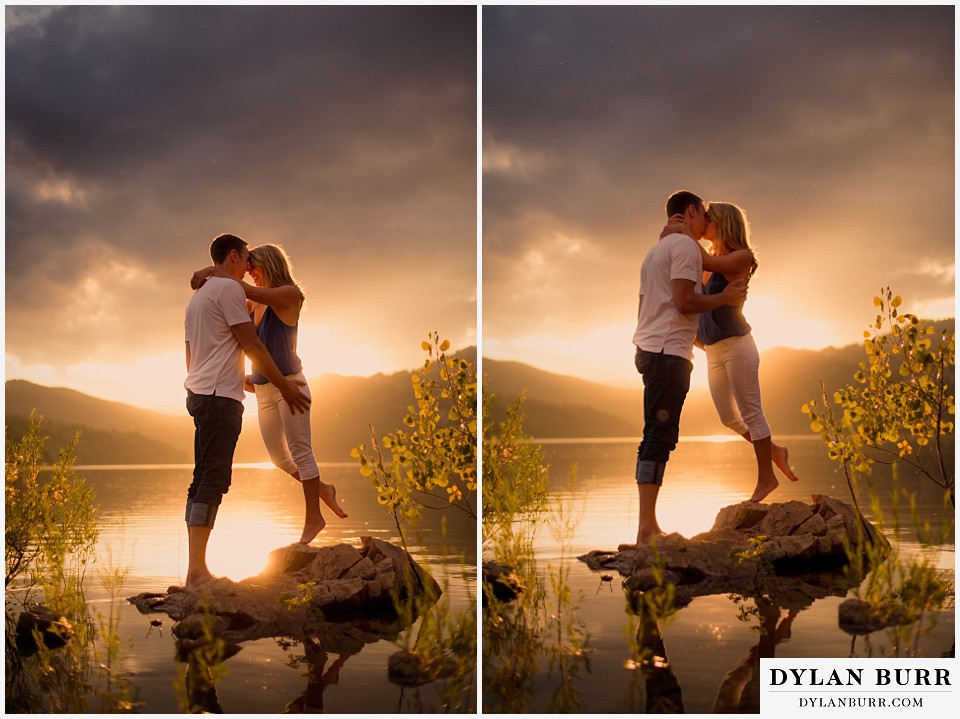 boulder sunset engagement session in lake