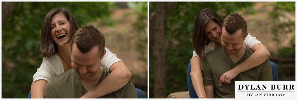 boulder wedding engagement session lauging