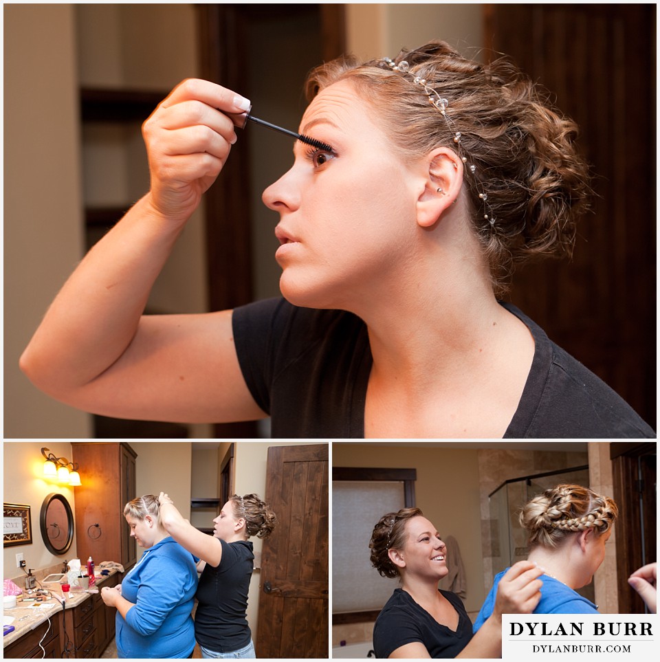 breckenridge 4wd adventure wedding bride doing eye lashes