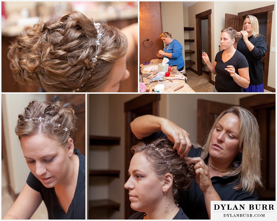 breckenridge 4wd adventure wedding bride getting ready with bridesmaids