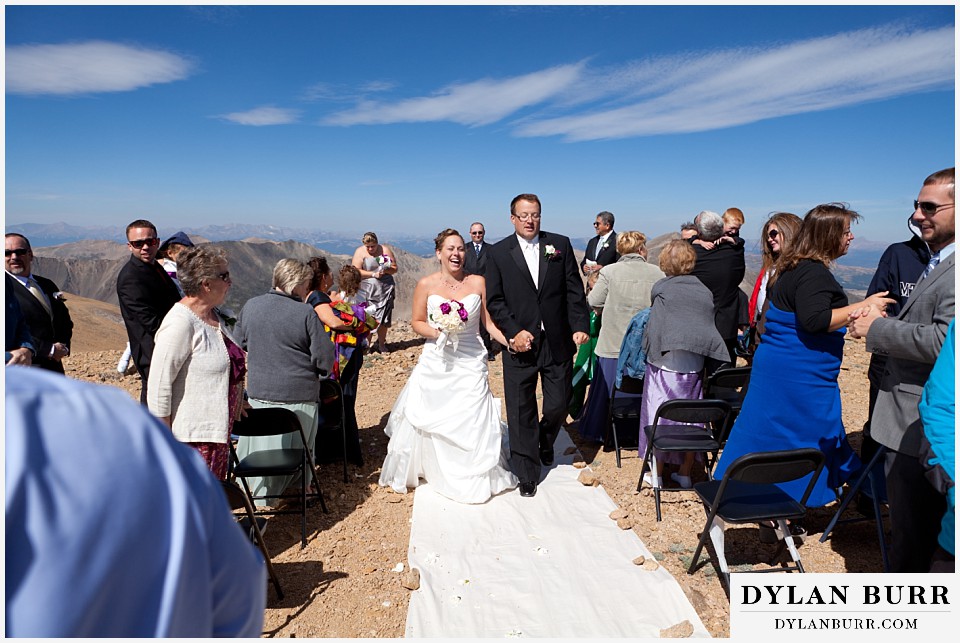 breckenridge 4wd adventure wedding bride and groom walking down aisle together