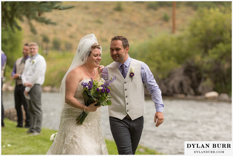 buford lodge wedding buford colorado meeker bride and groom leaving ceremony