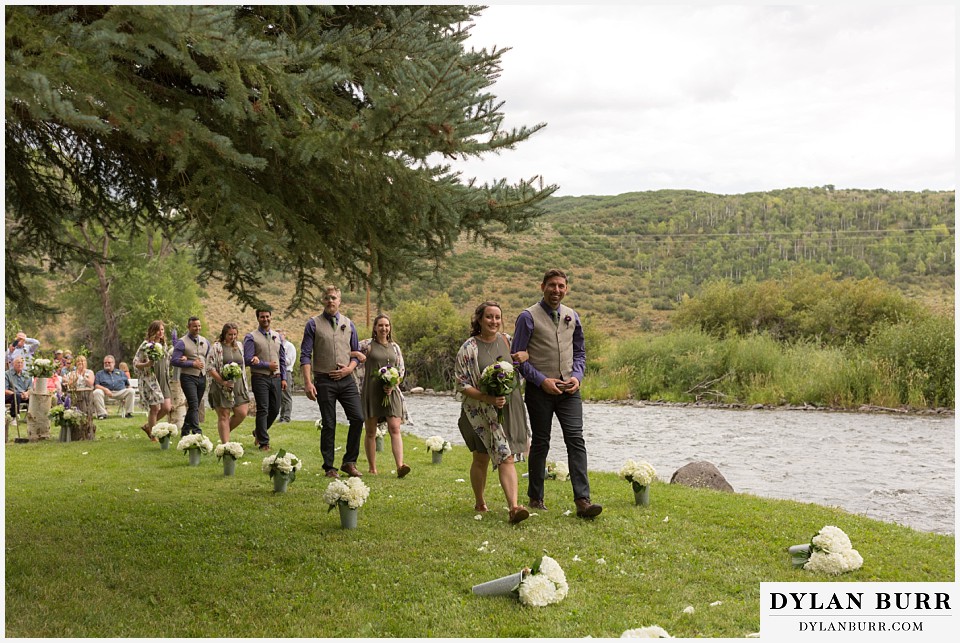 buford lodge wedding buford colorado meeker bridal party leaving wedding ceremony