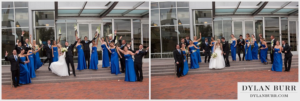 cable center denver wedding fun bridal party photos