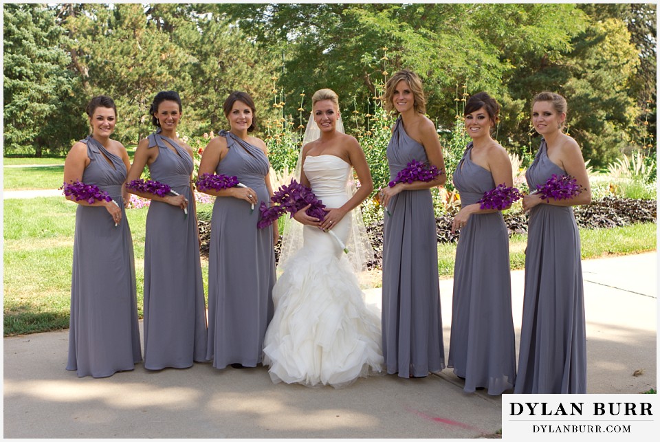 cheesman park pavilion wedding bride and bridesmaids in gardens