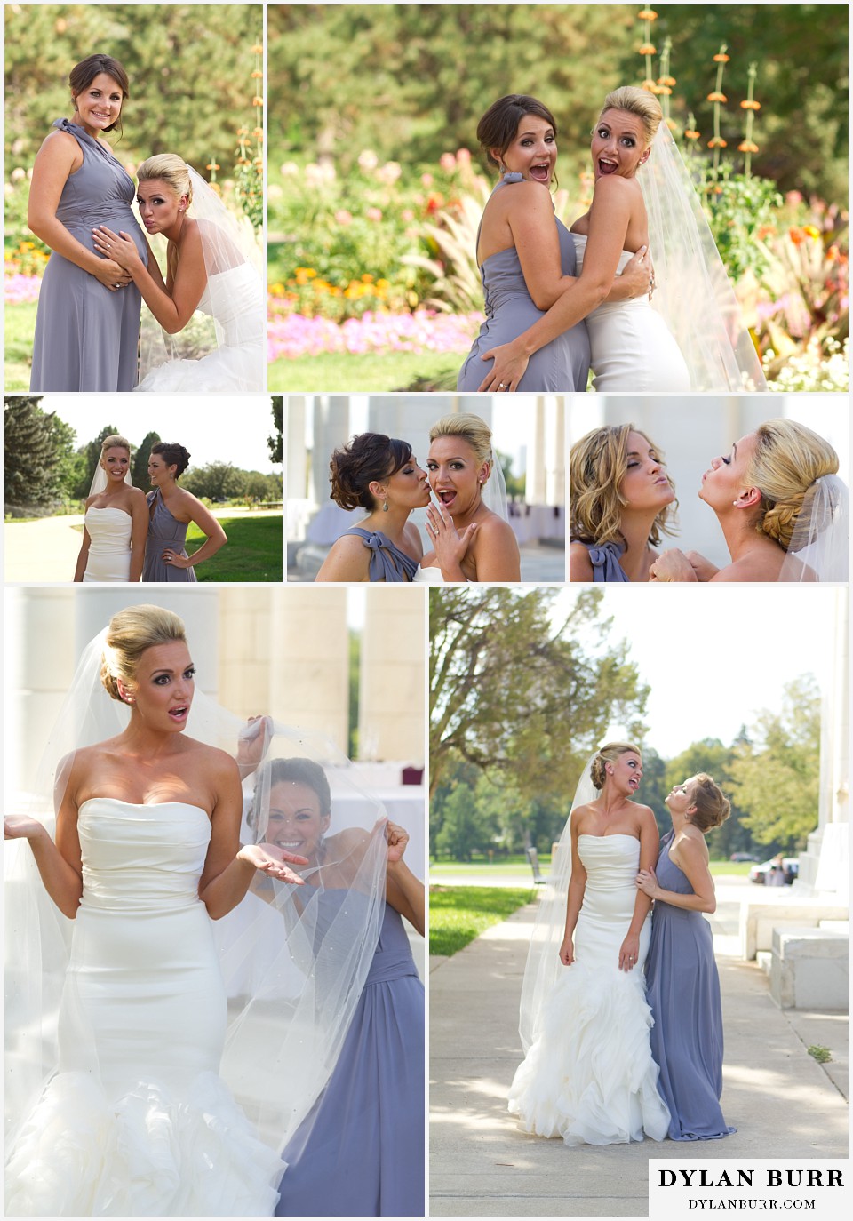 cheesman park pavilion wedding silly and funny bridesmaid photos