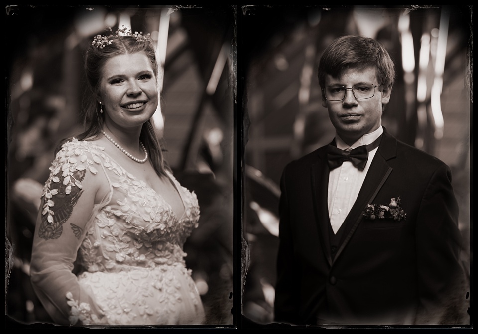 tintype photobooth at a wedding at the Cheyenne Botanic Gardens