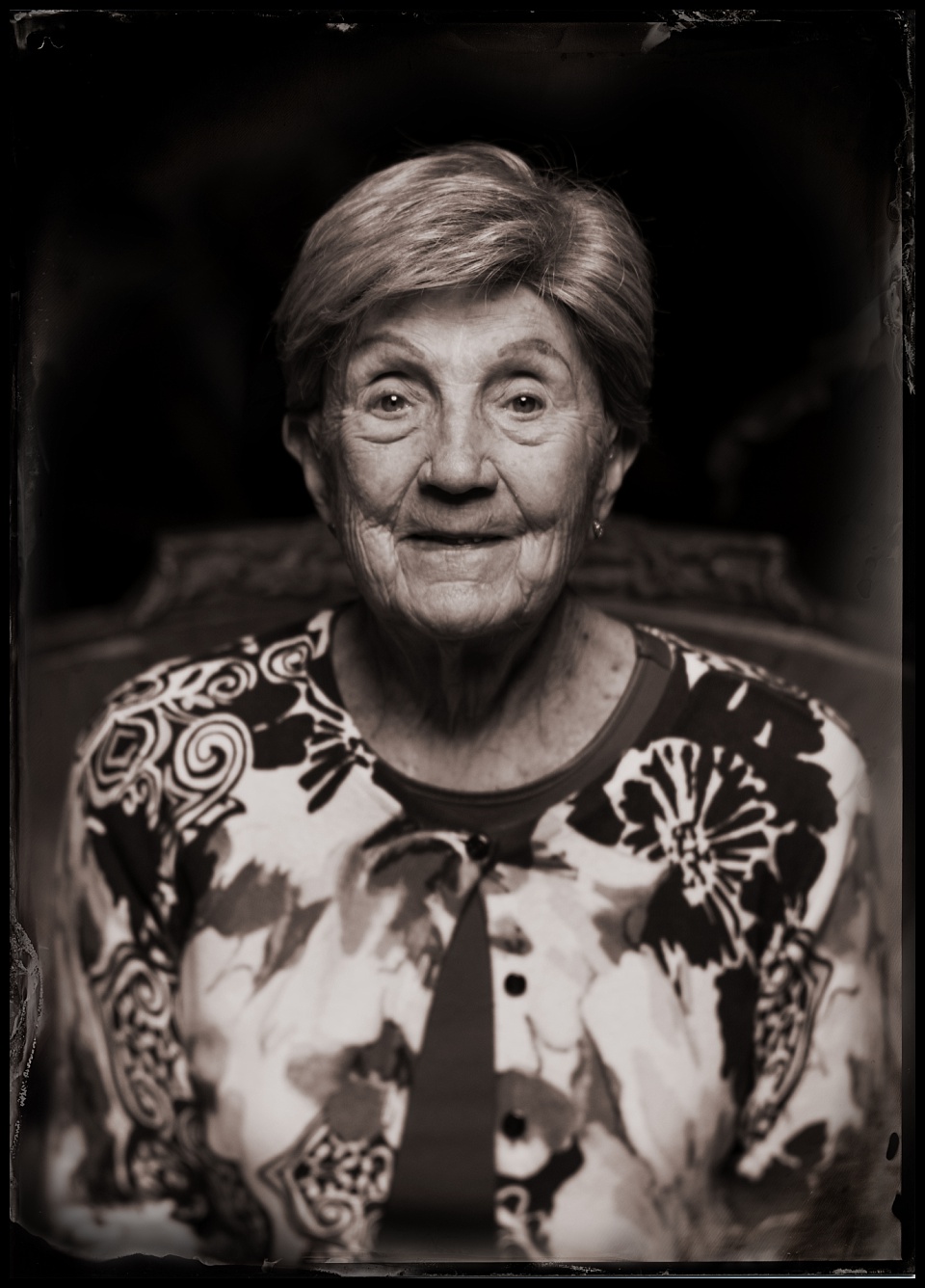 tintype of grandmother at wedding