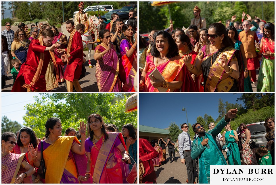 cielo at castle pines wedding colorado mountain wedding family hindu wedding family during barat