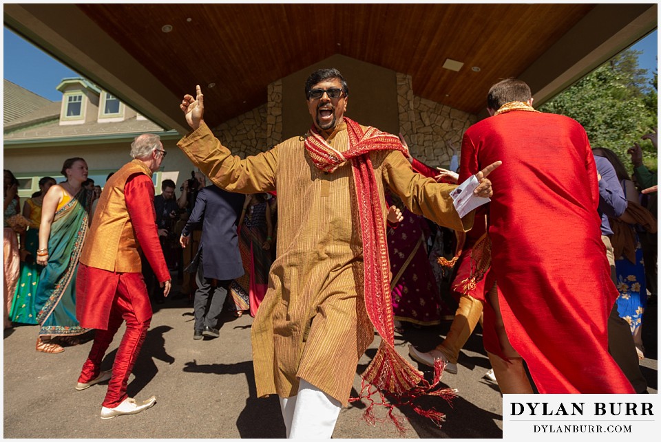 cielo at castle pines wedding colorado mountain wedding barat dancing at hindu wedding