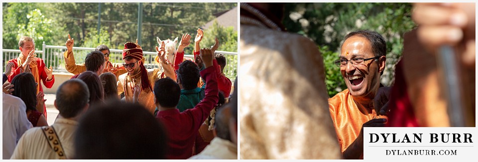 cielo at castle pines wedding colorado mountain wedding groom and brides father barat
