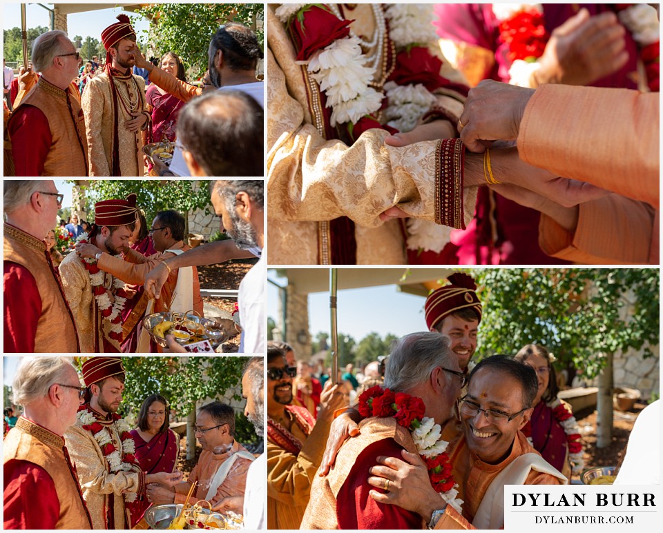 cielo at castle pines wedding colorado mountain wedding brides family and grooms family at ceremony entrance barat