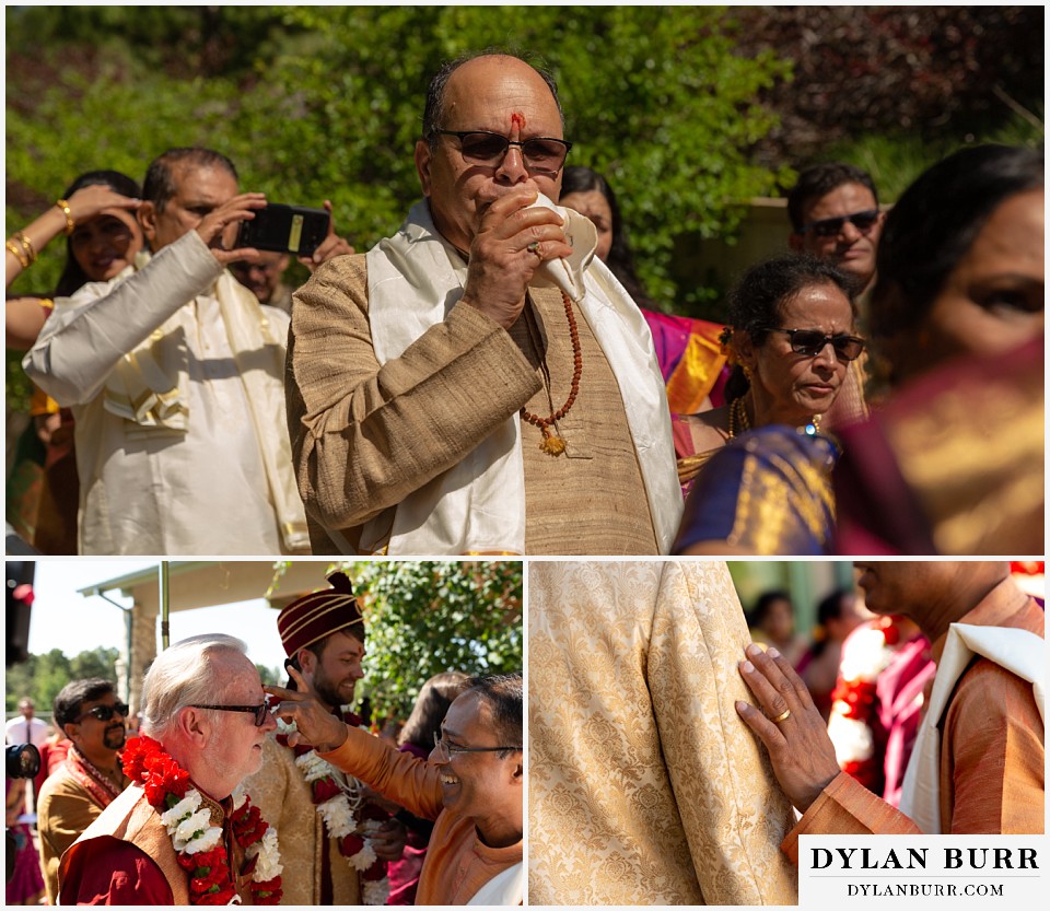 cielo at castle pines wedding colorado mountain wedding brides father blessing grooms family hindu wedding