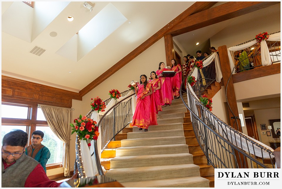 cielo at castle pines wedding colorado mountain wedding bridesmaids entering ceremony