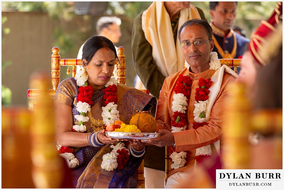 cielo at castle pines wedding colorado mountain wedding brides parents under mandap hindu wedding