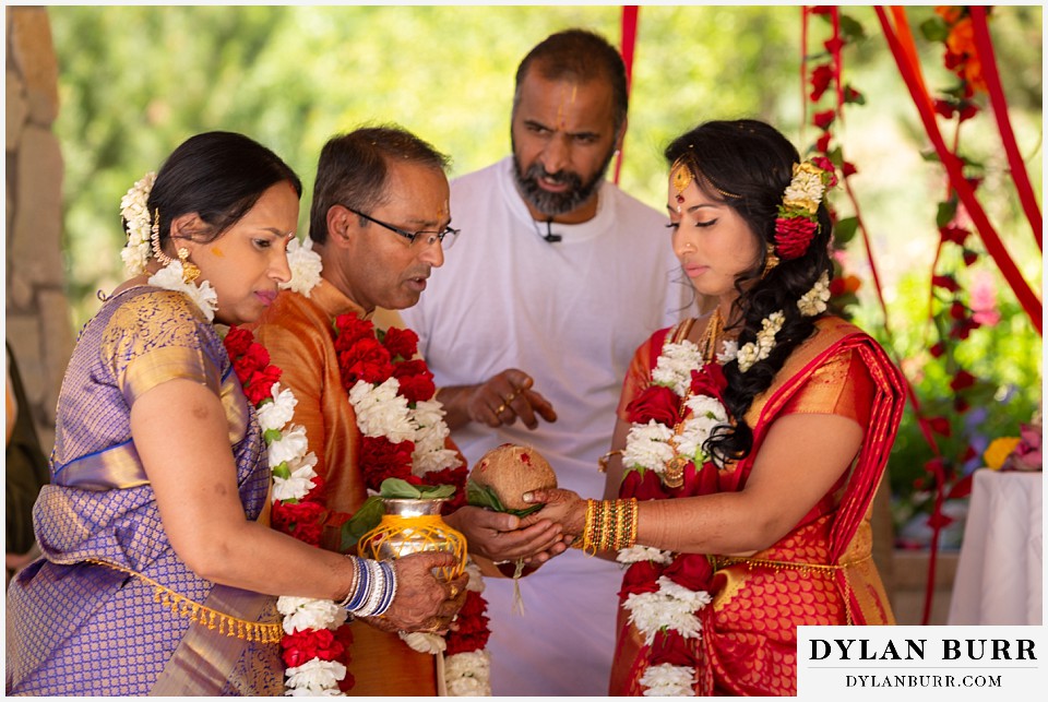 cielo at castle pines wedding colorado mountain wedding bride and her family hindu wedding ceremony