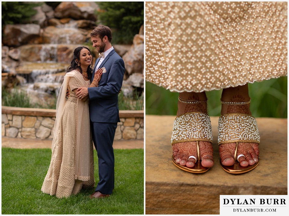 cielo at castle pines wedding colorado mountain wedding close up of henna design on hindu brides feet