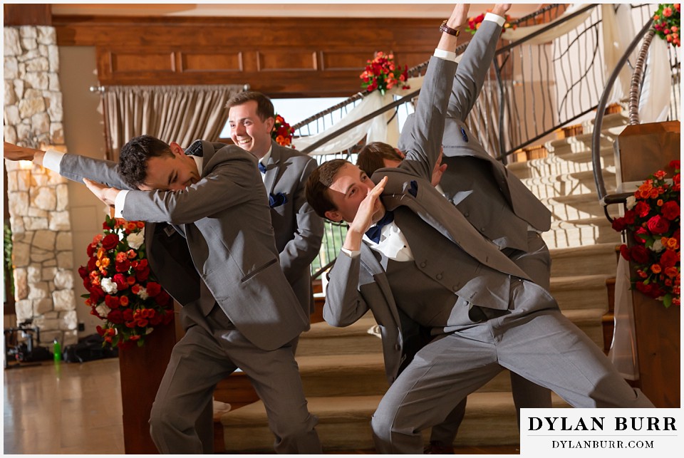 cielo at castle pines wedding colorado mountain wedding groomsmen dab at hindu wedding