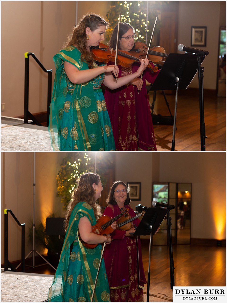 cielo at castle pines wedding colorado mountain wedding grooms family perform song at hindu wedding