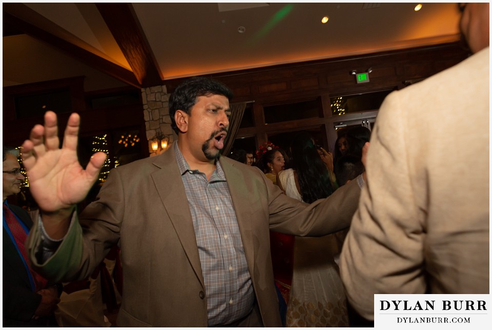 cielo at castle pines wedding colorado mountain wedding funny dancing photo