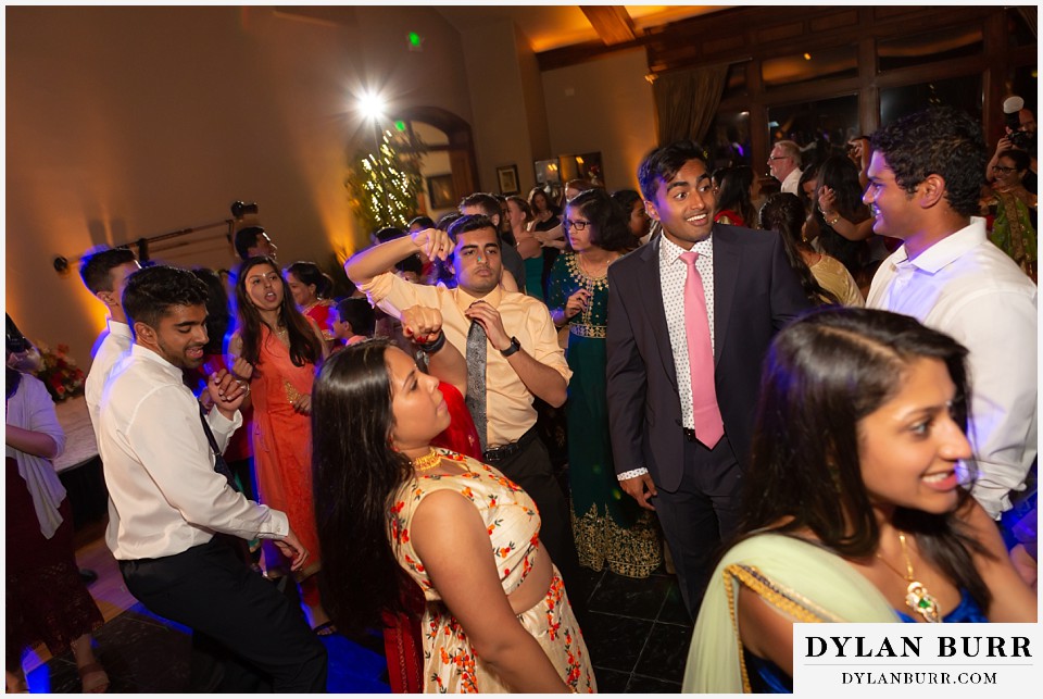 cielo at castle pines wedding colorado mountain wedding surprised faces dancing hindu weddings