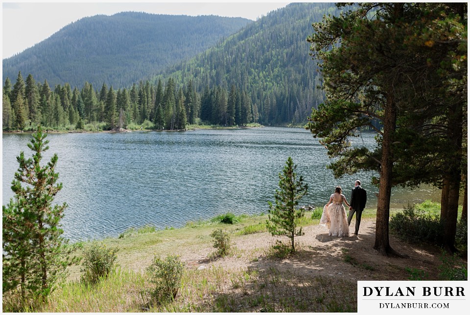 clinton gulch micro wedding walking together along lake