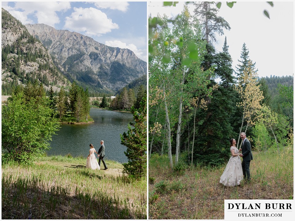 clinton gulch micro wedding walking with big mountain views