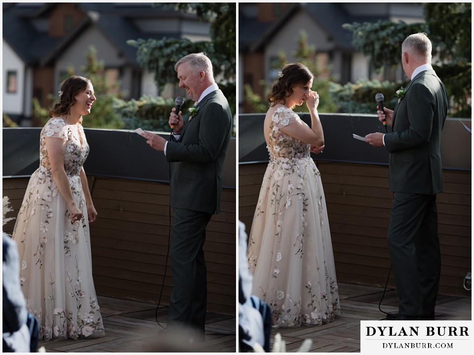 10 mile music hall micro wedding cracking jokes for the bride