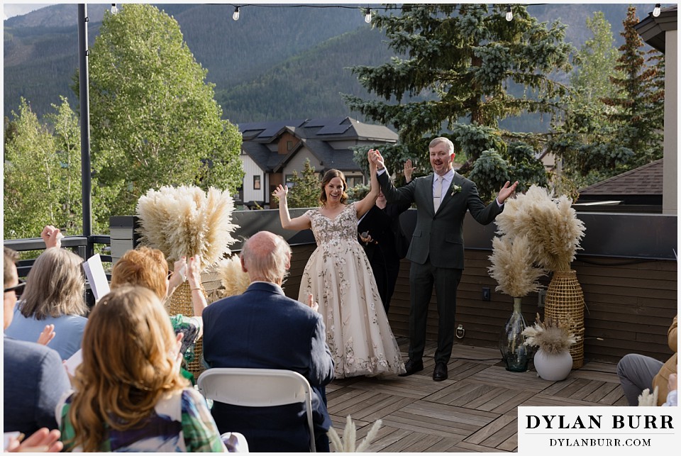 10 mile music hall micro wedding newlyweds just married