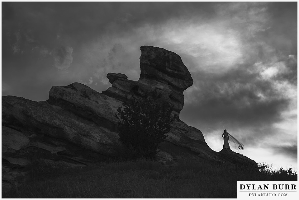 colorado bridal portrait session black and white