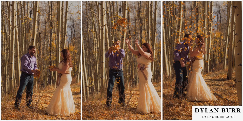colorado wedding photographer fall aspen trees mountain wedding photos