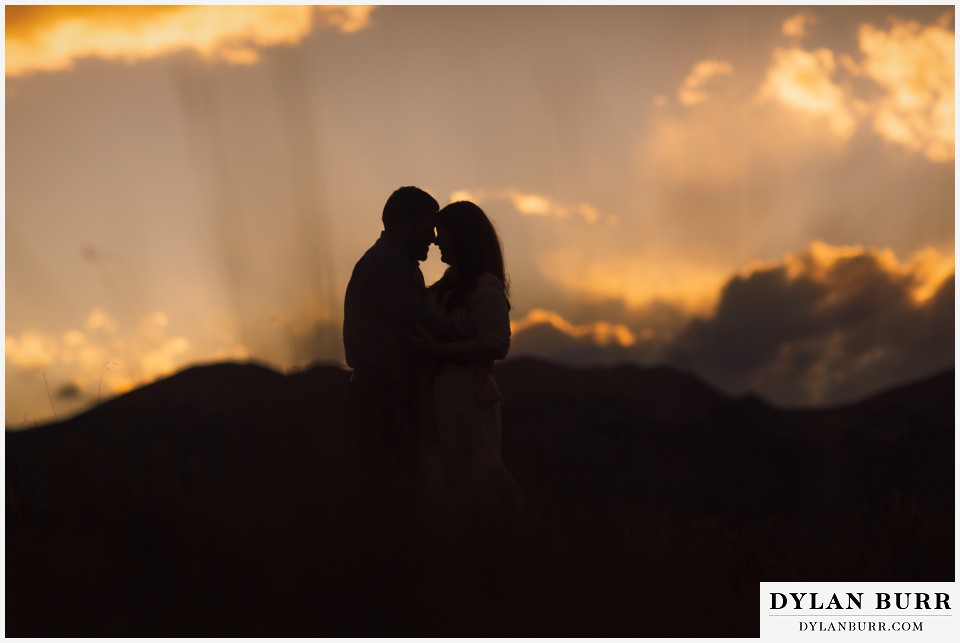 colorado wedding photographer mountain sunset wedding photos silhouette