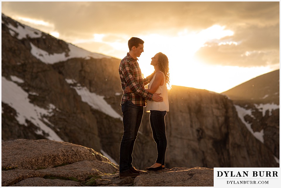 colorado mountain enagagement photo session mountain couple at sunset