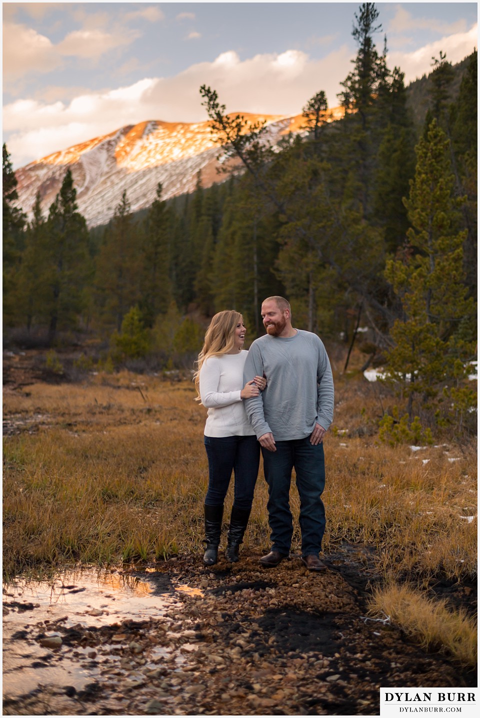 colorado mountain engagement session giant mountains pine trees