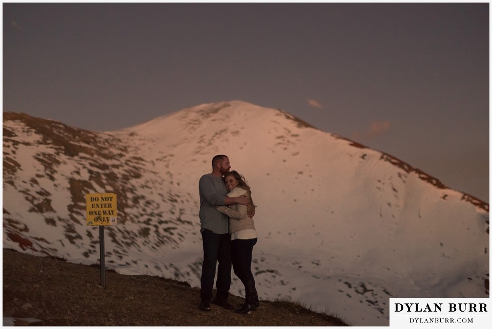 colorado mountain engagement session one way only 4x4 trail mountain top