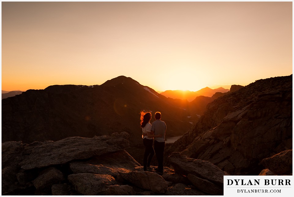 colorado mountain engagement photos colorado wedding photographer dylan burr couple at sunset