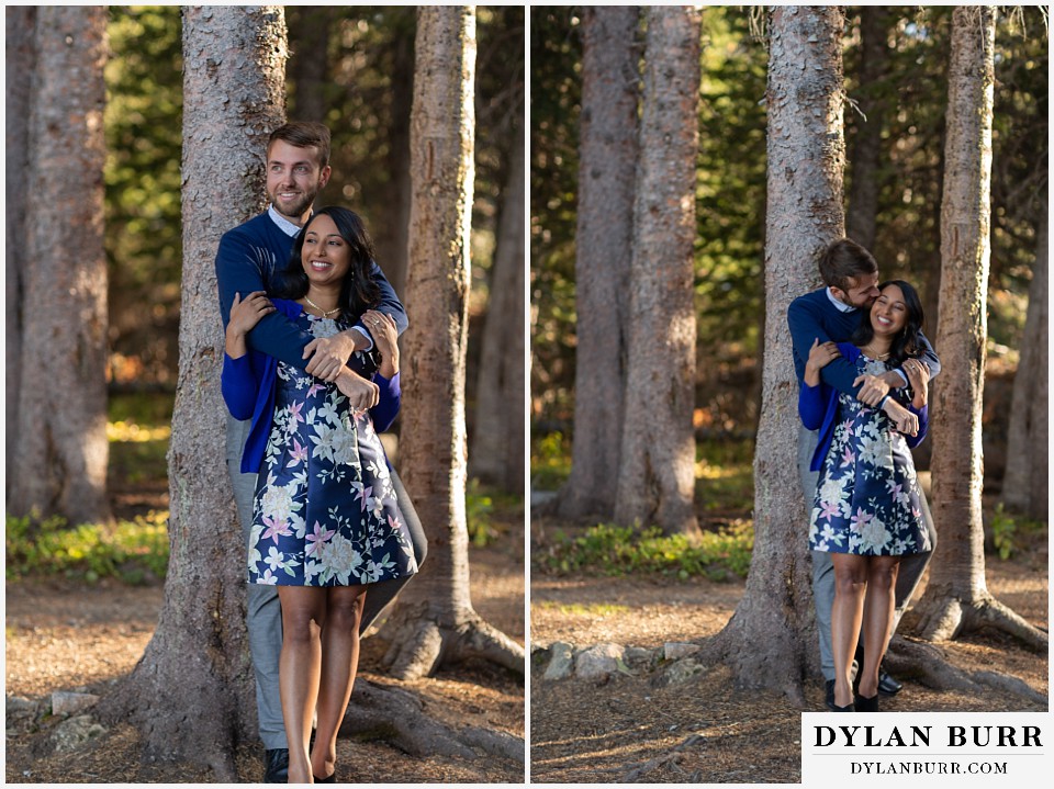colorado engagement photos in mountains couple in love