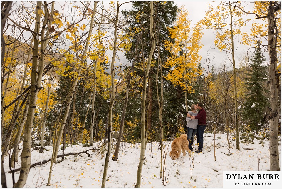 colorado mountain engagement session amazing fall leaf colors aspen trees