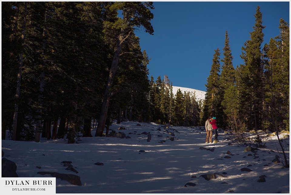 colorado mountain engagement photos pine trees