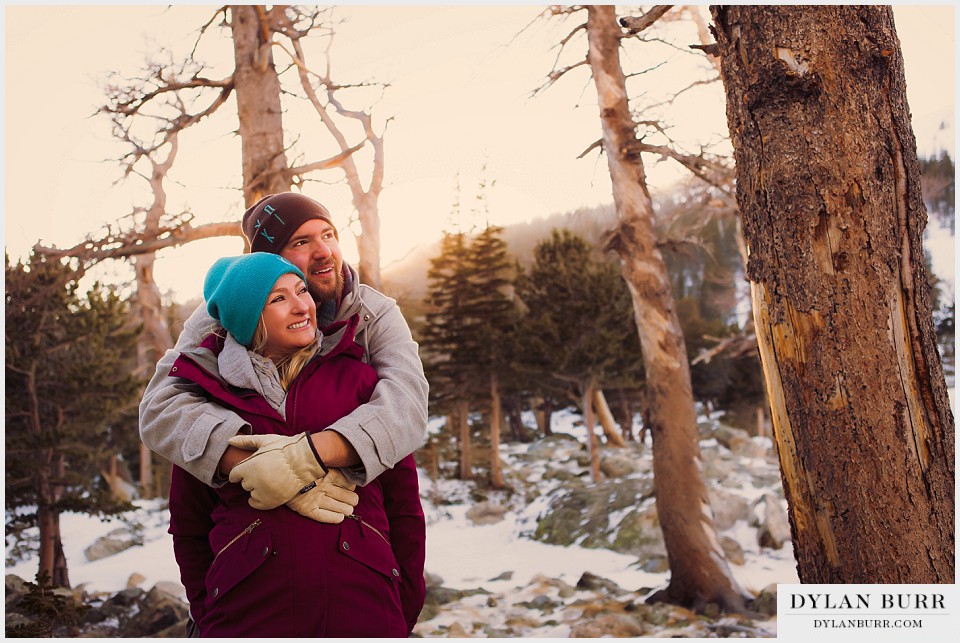 colorado mountain engagement photos winter