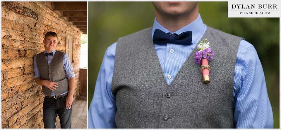 boutineer shotgun shell ellis ranch wedding