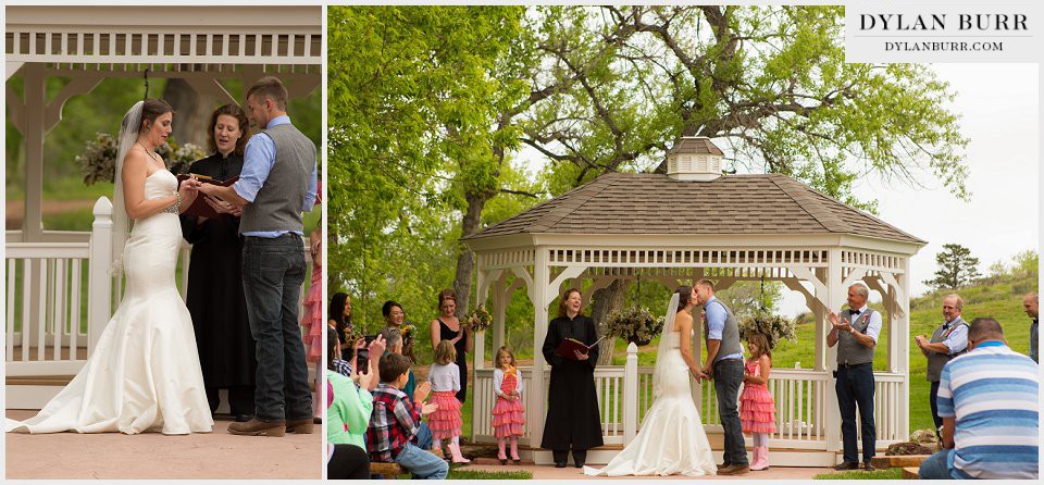 first kiss wedding ceremony ellis ranch loveland colorado