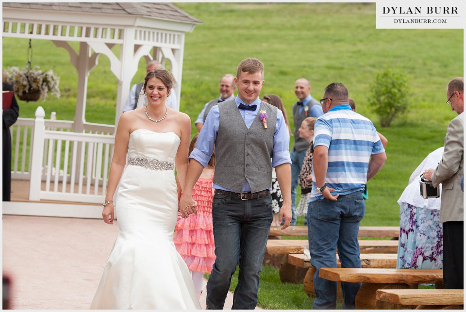 newlyweds wedding ceremony ellis ranch wedding loveland colorado